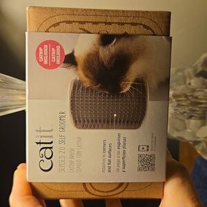 CATit Self Groomer Mountable cat brush with catnip compartment